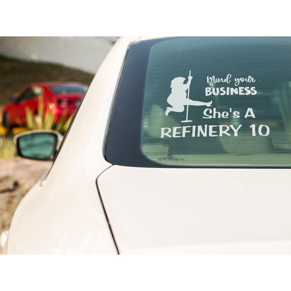 Funny REFINERY 10 STRIPPER White Vinyl Decal Car Truck Boat Windows Laptop - Picture 3 of 3